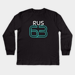 RUS 63 Teal Halftone Design Kids Long Sleeve T-Shirt